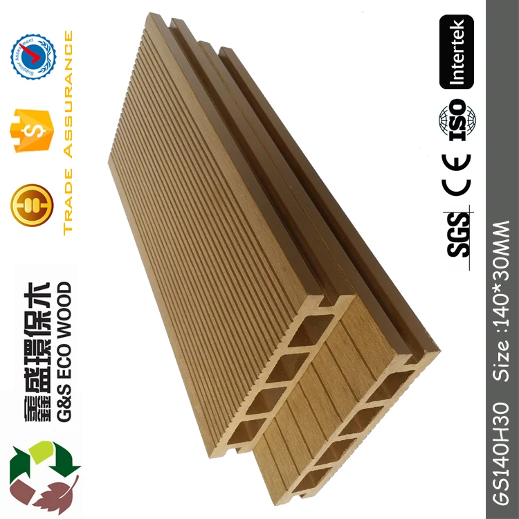Outdoor raw material anti-uv wood plastic composite decking timber