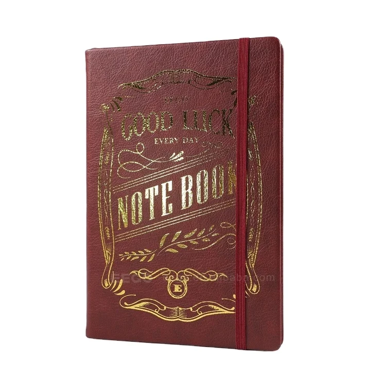 Персонализированный деловой блокнот в твердом переплете из искусственной кожи настраиваемый черный красный журнал A5 дневник