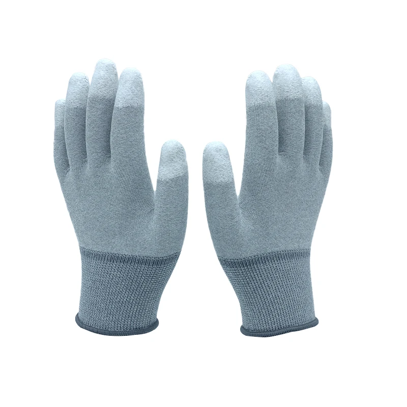 High Quality Wear Resistant Not Easy To Deform Nylon Fabric PU Coated Finger Palm Gloves