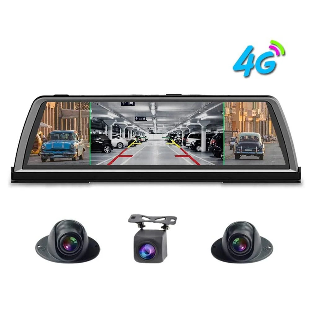 Видеорегистратор автомобильный FHD 1080P, 4G, Wi-Fi, ADAS, Android, 10 дюймов