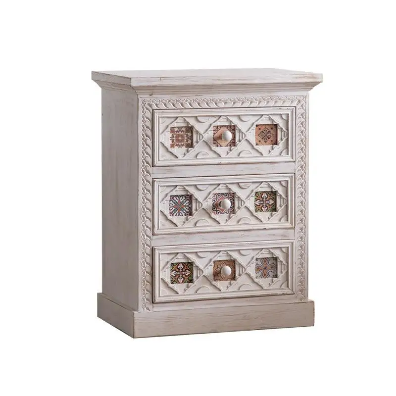 Multifunctional entrance display cabinet Hotel living room with drawer printed cabinet Storage bedside table