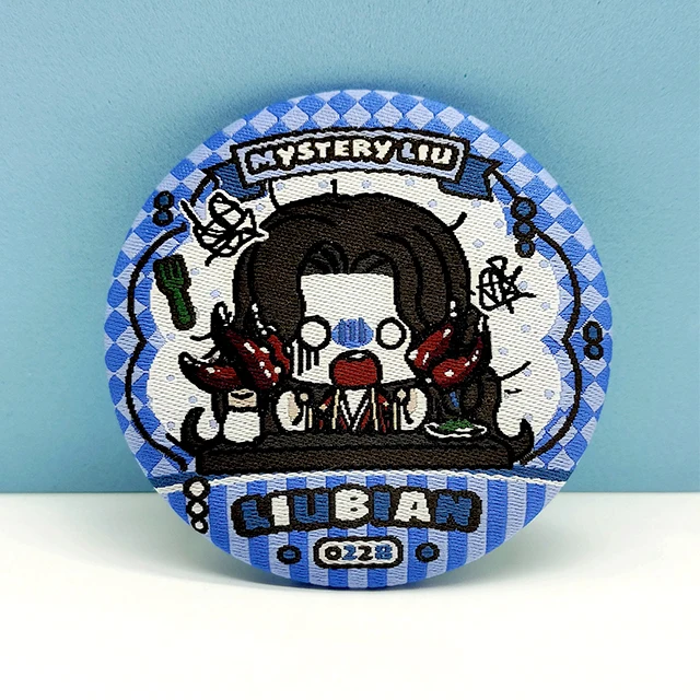 Woven Cartoon Embroidery Comics Brooch Tinplate Pin Clothing Bags Accessories Cartoon Logo Custom