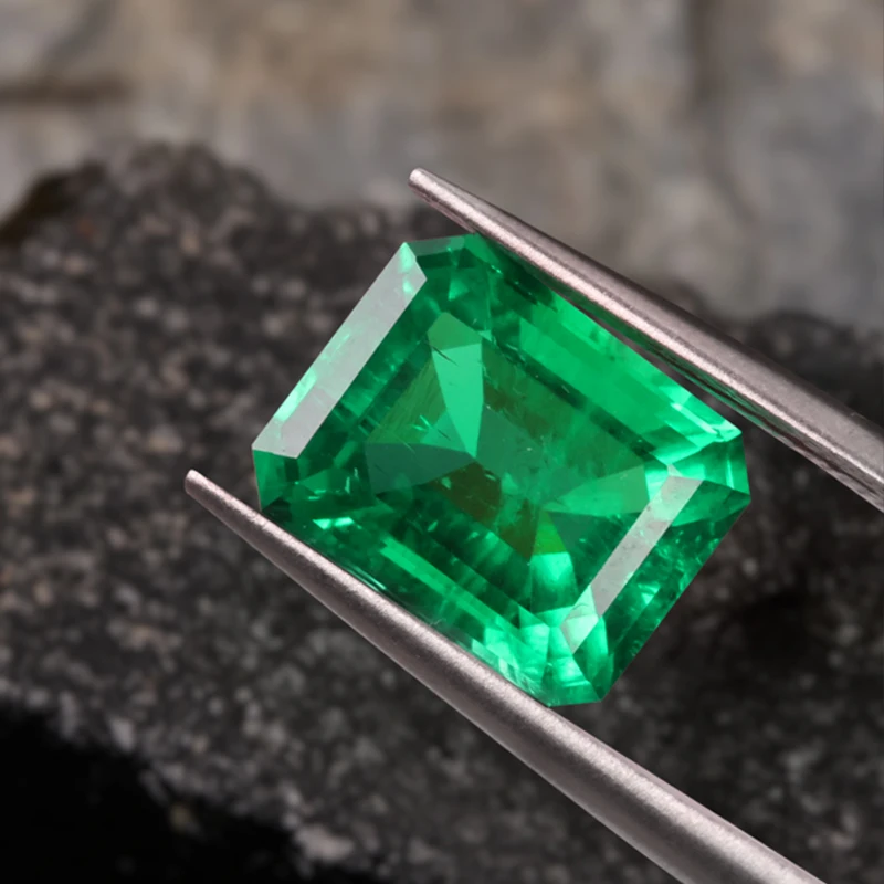 2024 Hot sale Lab Grown Emerald Loose Gemstones Green Color Octagon Shape AGL Certified Columbian Emerald