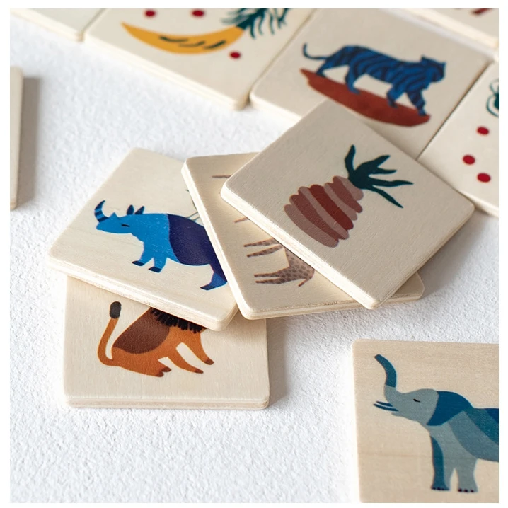 Wholesale Wooden Montessori Early Learning Animal Cognition Toy Logic Ability Exercise Memory Game Toys