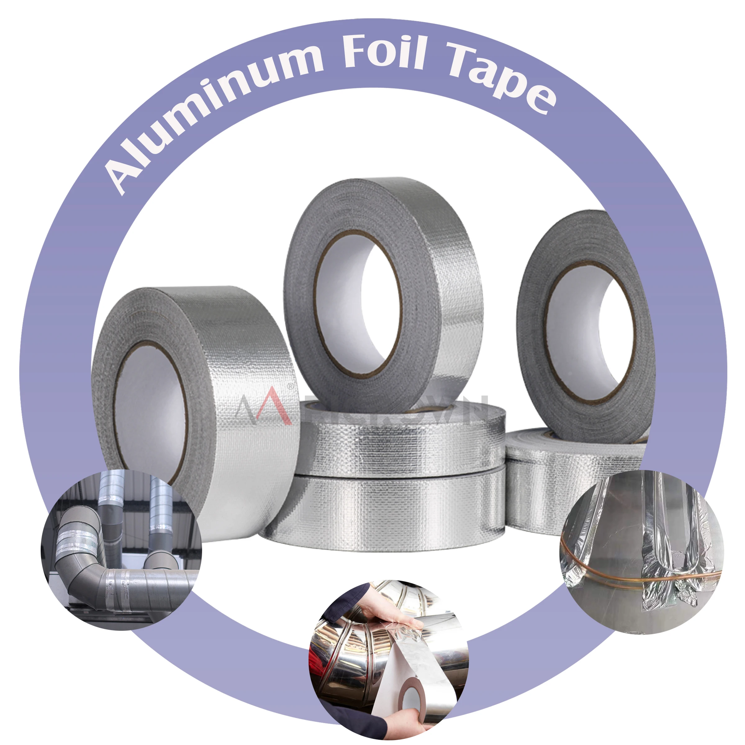 Environment-friendly no waste and high tensile strength reinforced  aluminum foil tape suitable for machine bonding