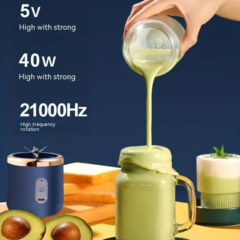 Mini Usb Rechargeable Smoothie Portable Blender Electric 6 Blade Fruit Juicer Bottle