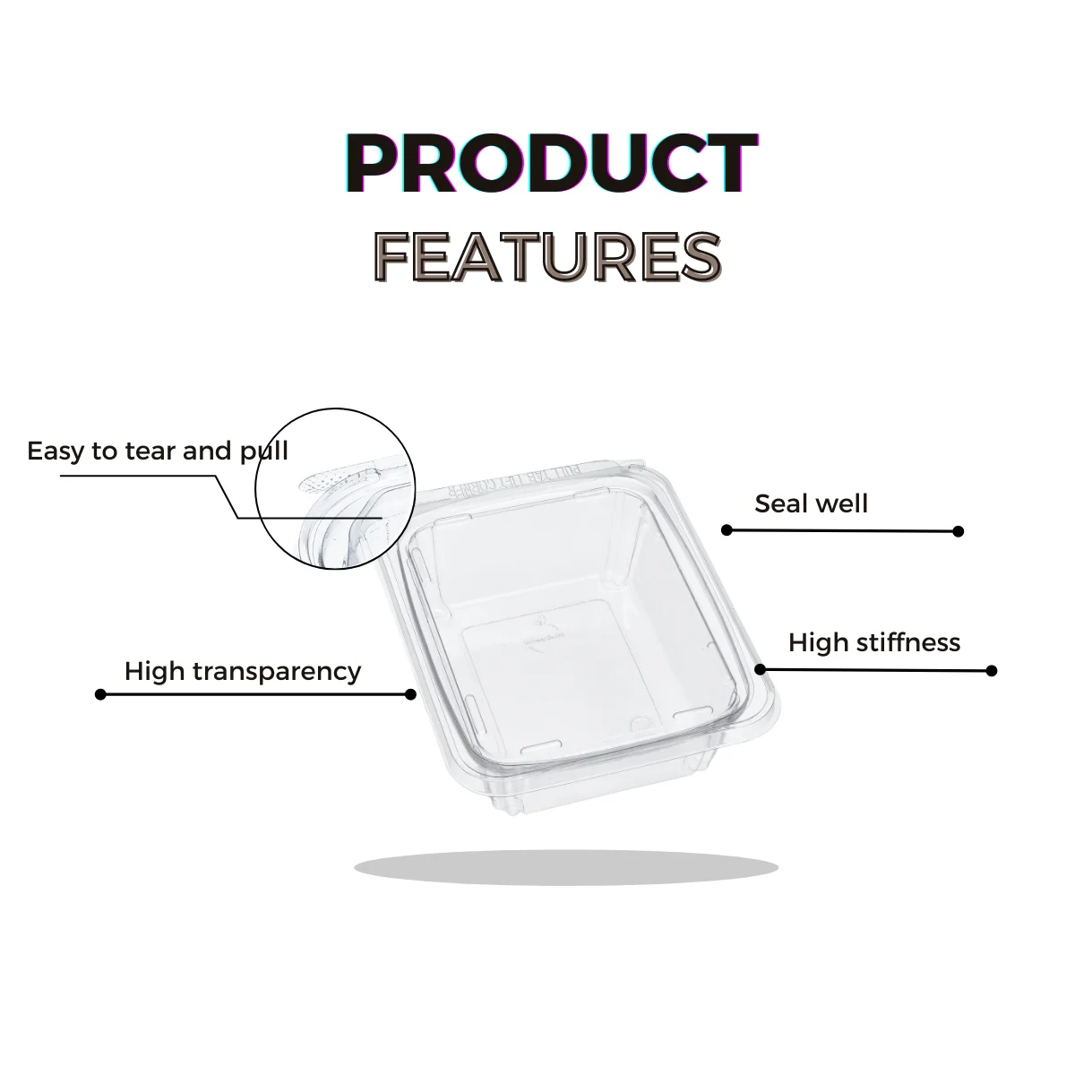 Factory supply Clear  Seal Food Storage Fruit Box Disposable Clamshell Tamper  Evident Food plastic fruit container