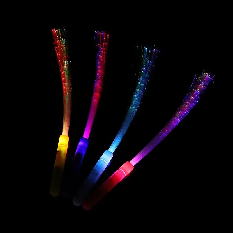 Light Up Fiber Optic Wand 3 Modes Colorful Flashing LED Light Up Glow for Show Events Club Festival Fiber Optic Stick