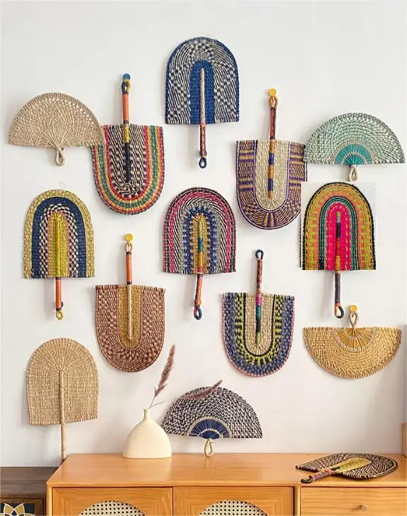 Room Space Natural Material Hand Fan Decorative Wall Hanging Wall Art Made In Viet Nam Cheap Price Decor