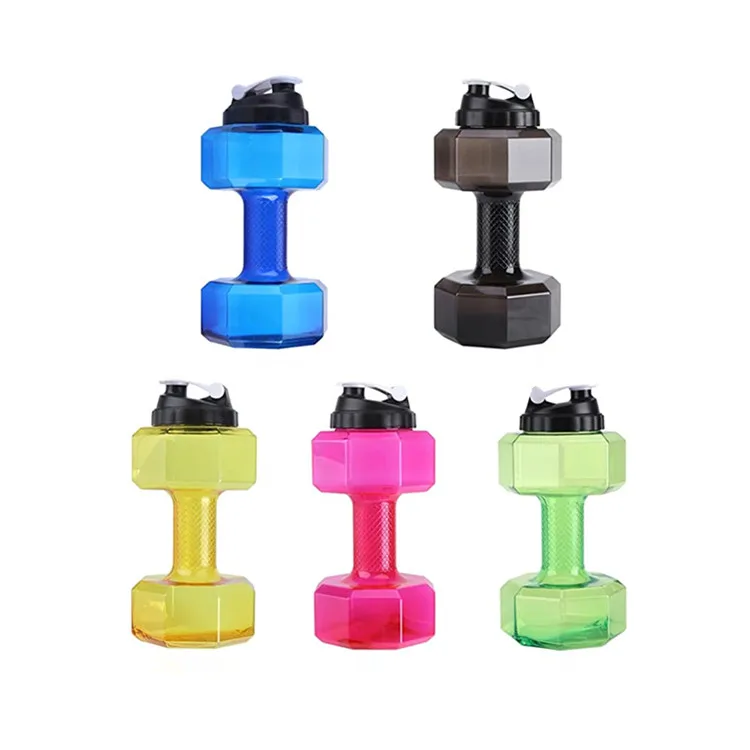 Пластиковая бутылка для воды в форме гантели с логотипом на заказ, л