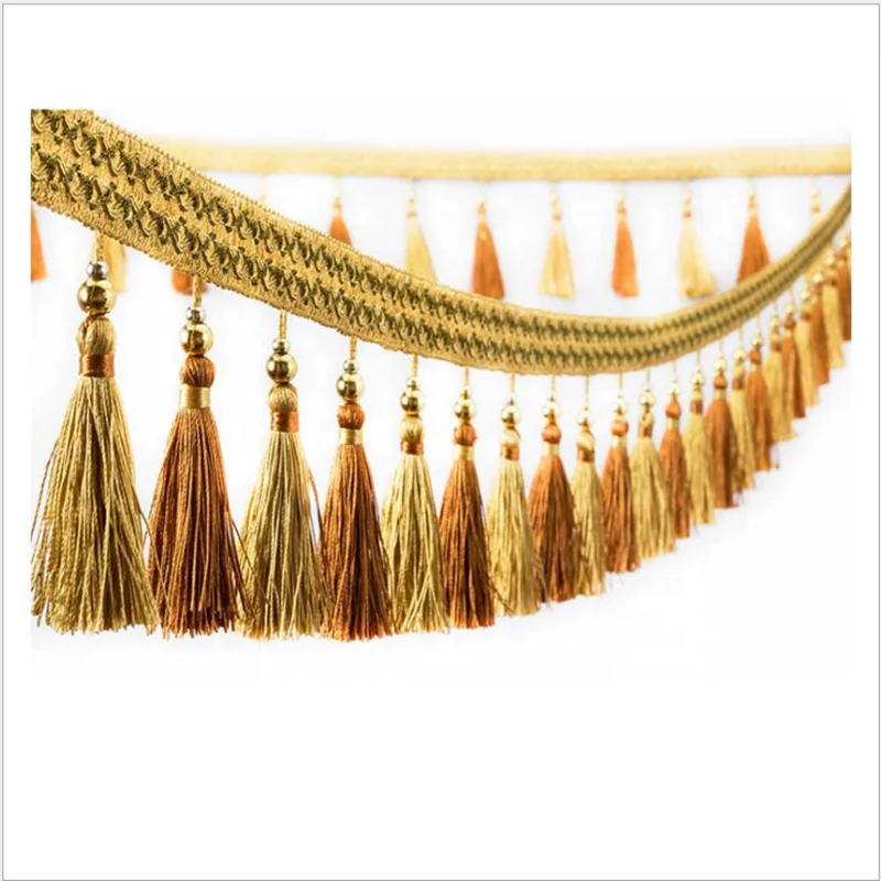 Factory direct hot sale costume decorative wholesale fashion 10cm tassel fringe for curtain