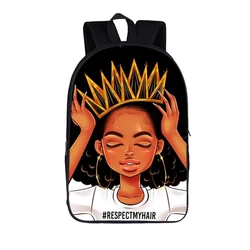 High Quality Popular African American Girls Backpack Primary School Hold Books And Pencil Case Backpack Student Bag