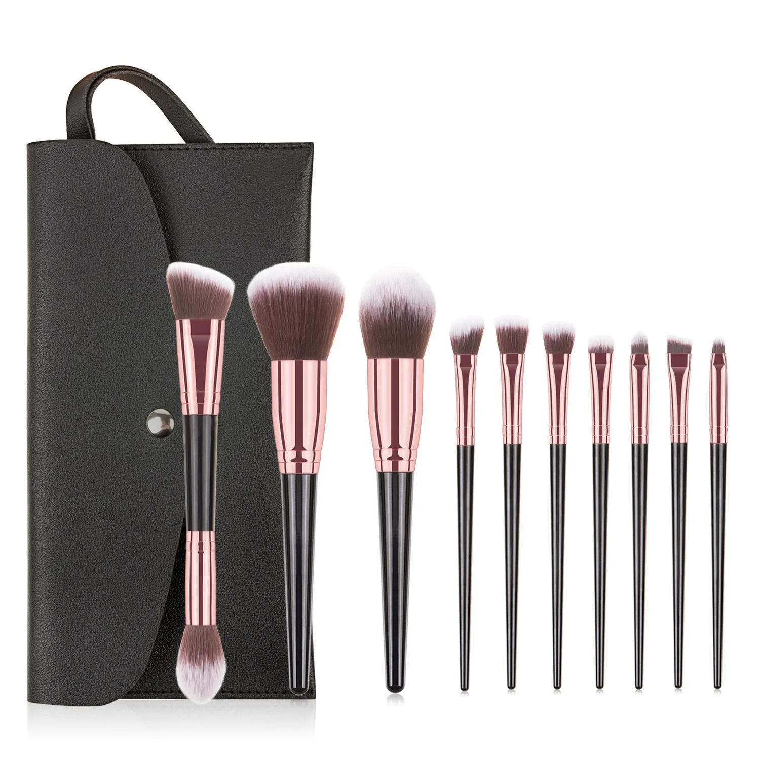 10 pieces of high-quality and low-priced vegetarian synthetic hair makeup brush set for Big Mac