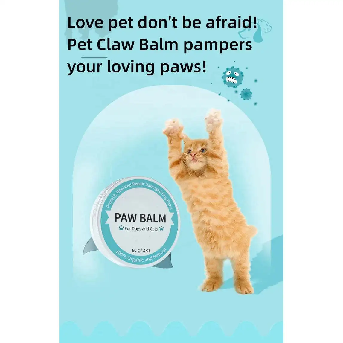 USMILEPET Factory Direct Natural Revitalizing Dog Paw Balm Protect Nourish and Repair Paws Moisturizing Dog Paw Balm  for Pets