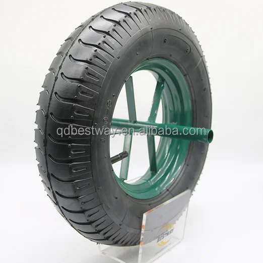 WB6400 france wheelbarrow wheel 4.00-8 and 3.50-8 4PR tyre, spoke wheel