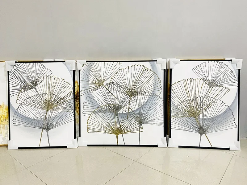 3d Colour 3 Panels Decoration Big Room Minimalist Home Decor Fabric Canvas Frame Silk Handmade Oil Painting