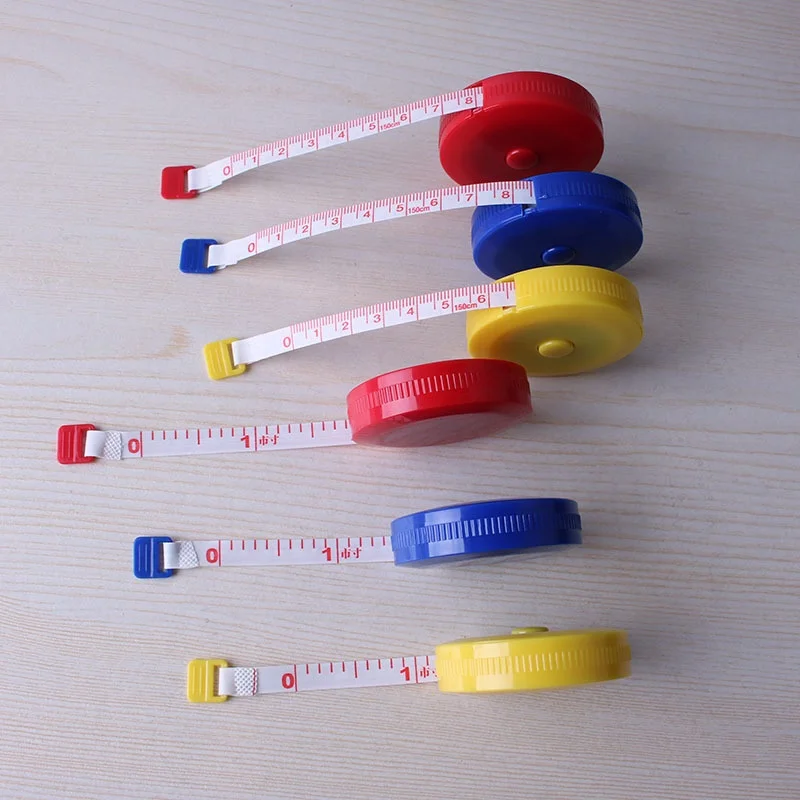 1.5m 60 inch Soft Tape Measure Sewing Accessory Double Face Printing Colorful Small Case Measuring Tape