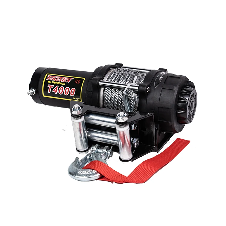 Hot selling 4000lbs  pulling 12v/24v mini electric winch with steel rope
