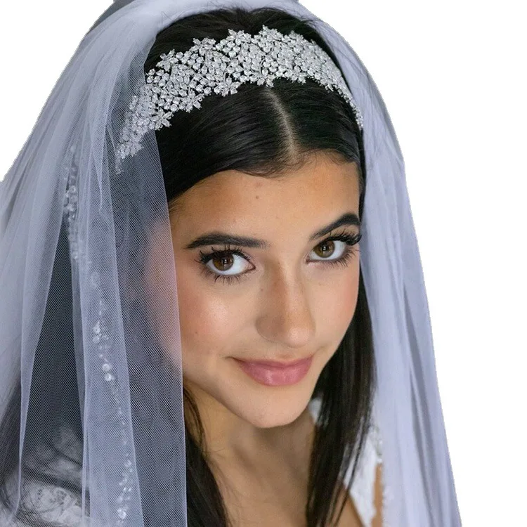 Wedding Hair Accessories Full Rhinestone Zircon Headband CZ Rhinestones Bridal Queen Leaf designs Tiara hair Band T0179