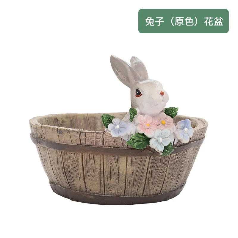 Wholesale Rural Succulent Resin Flowerpot Creative Desktop Gardening Potted Succulent Small Flowerpot Garden Balcony