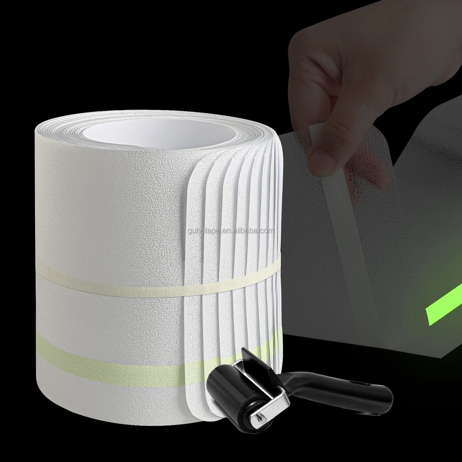 5 Pcs Clear Non Slip Stair Treads Glow in the Dark Tape Strip Waterproof High Traction Friction Grip  Non Skid Strip Steps Deck