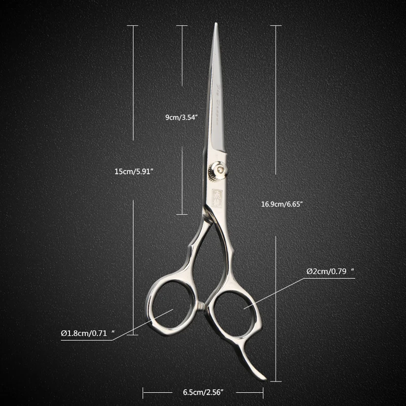 Feilong 6 Inch Salon Hairdressing Cutting and Thinning Barber Scissors Hair Stainless 420 Adjustable Mirror Poish Curved 51-52