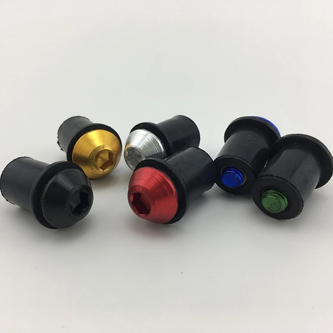 6 Color M5 Motorcycle Windscreen Windshield Rubber Well Nuts With Clear Washer And Bolt
