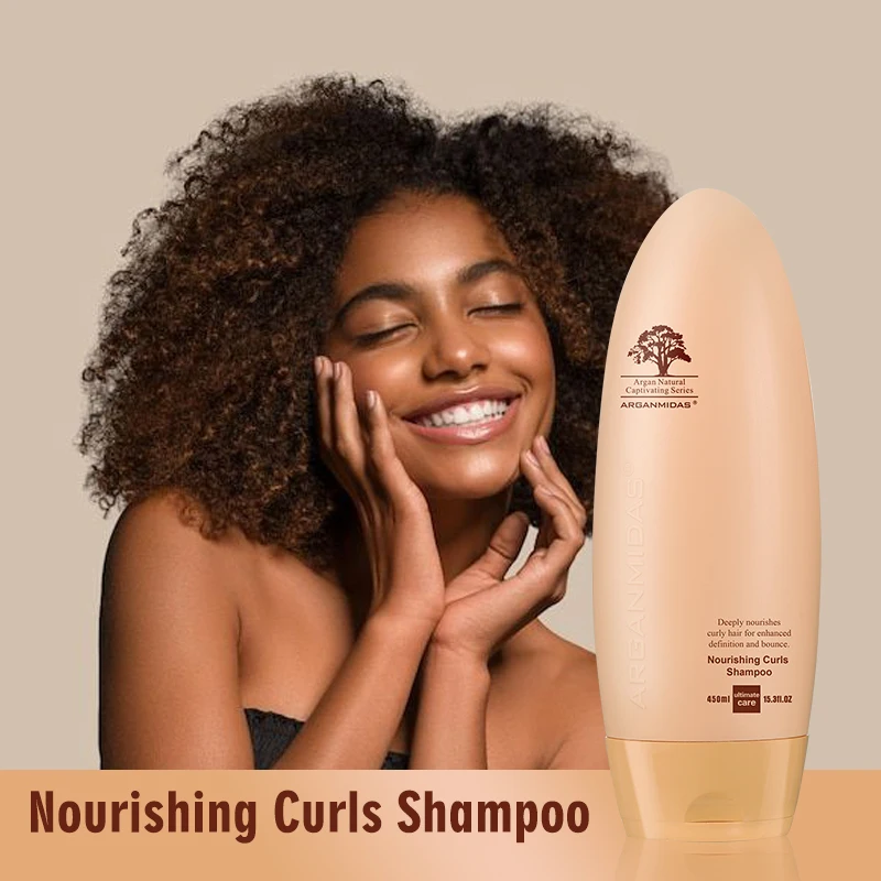 Arganmidas Curl Hair Care Sulfate Free Nourishing Moroccan Argan Oil Protein Moisturizing Hair Shampoo for Curly and Frizzy Hair