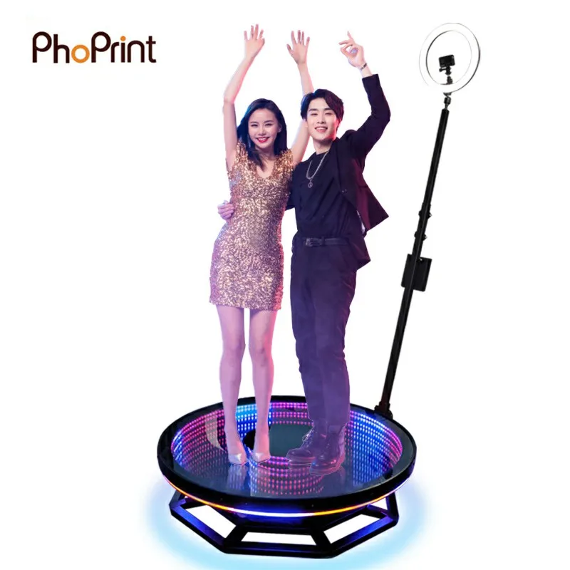 Professional Automatic Spin Round 360 Degree Party Video Camera Photo Booth Set