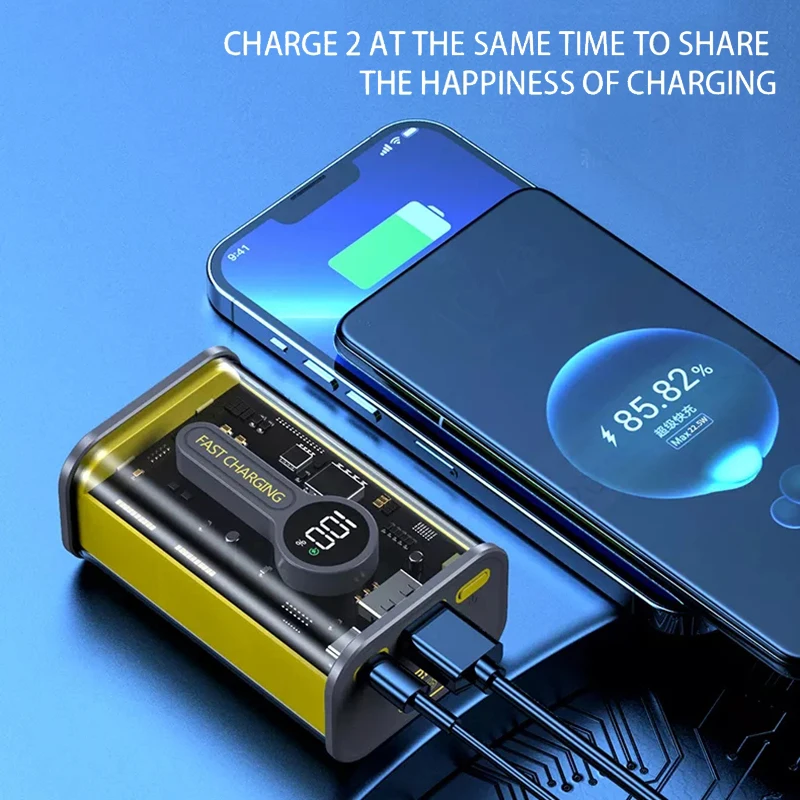 2023 New Transparent Outdoor Portable Magnetic Wireless Charging Power Banks 10000Mah 20000Mah Power Bank