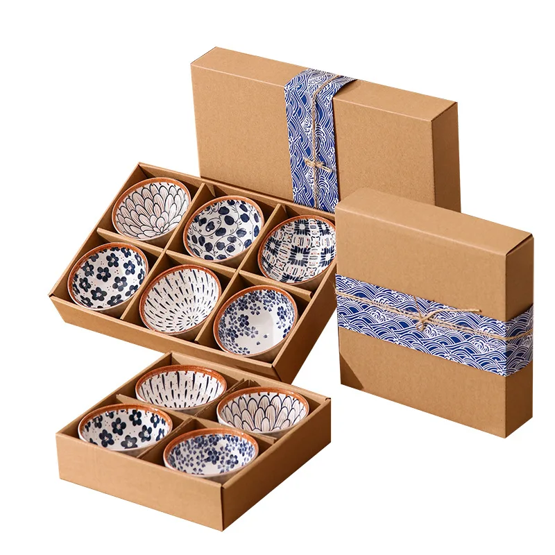 Japanese Style Ceramic Bowl Set Kitchen Noodle Bowl Tableware Set Microwave Safe Gift Box