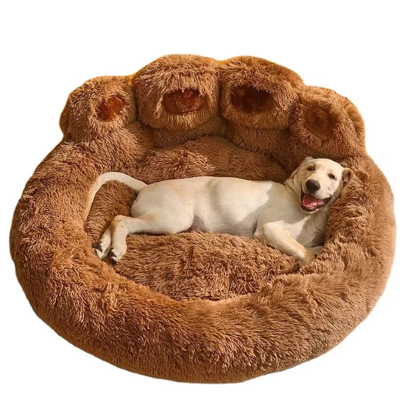 Four Seasons Cute bear paw Fleece-Lined and Breathable Medium and Large Sizes sofa bed for dogs