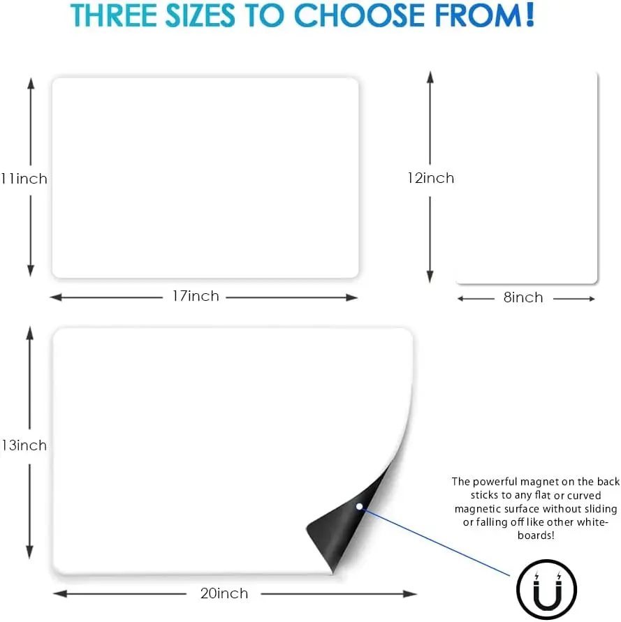 Custom Magnetic Dry Erase Board for Fridge Magnetic Whiteboard Reusable Refrigerator Flexible Sheet for Home with Markers Eraser