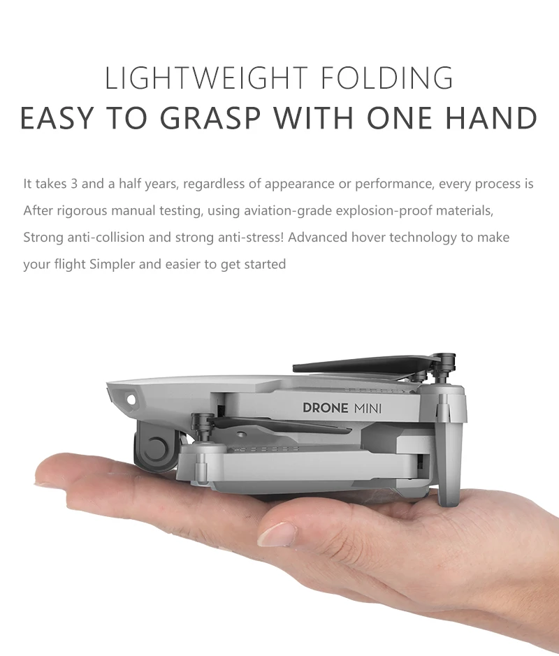 Leesafe HD Mini Drone E88 Intelligent Control 4K HD WiFi Camera Wide-Angle Foldable FPV Dron GPS Mini Drone With Dual Camera