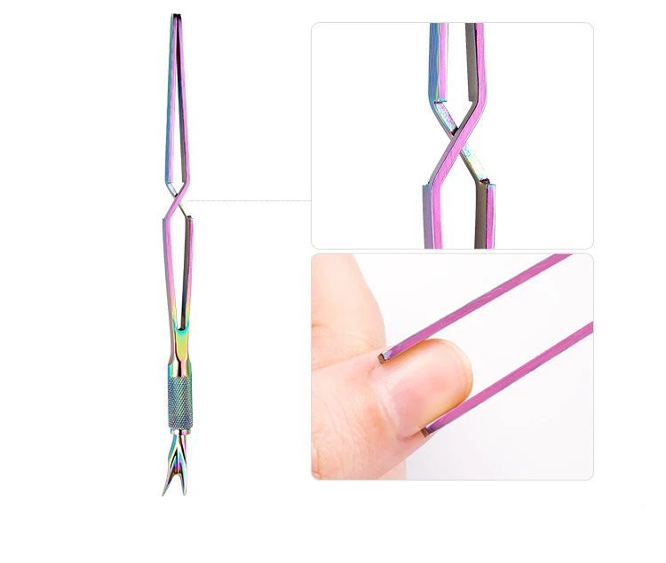 Stainless Steel Straight Curved Nail Art Shaping Tweezers Pinching Cuticle Remover Shaping Clip Tweezers