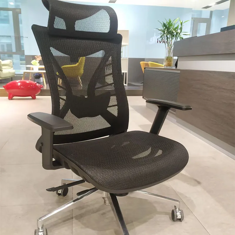 Высокое качество Лучшая цена Современный эргономичный офисный стул с высокой спинкой полностью из ткани подголовником