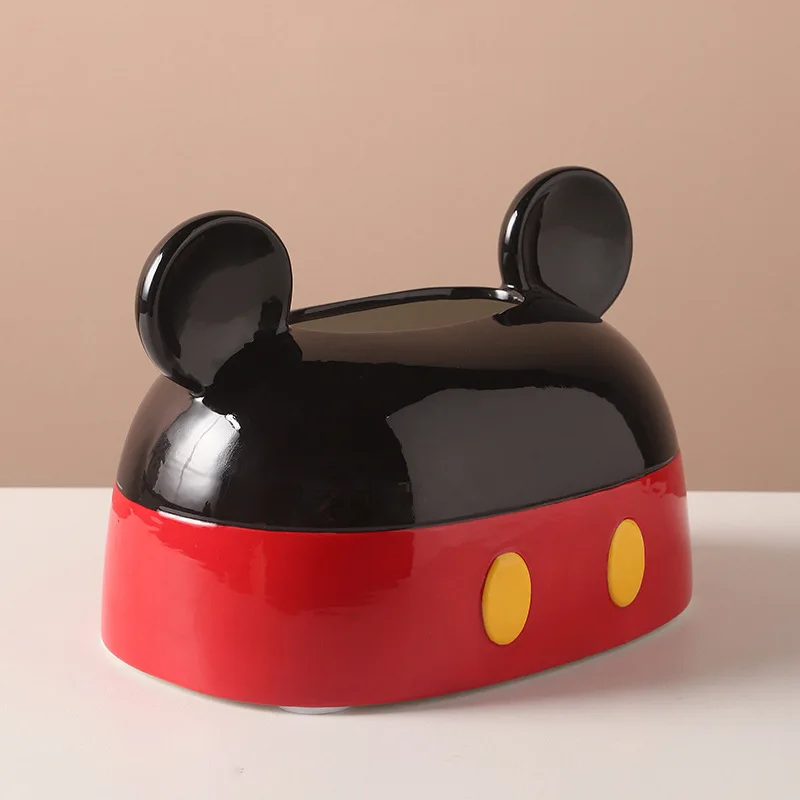 Cartoon Cute Micky Ceramic Tissue Box Living Room Dining Room Coffee Table Study Bedroom Decoration Cover Holder