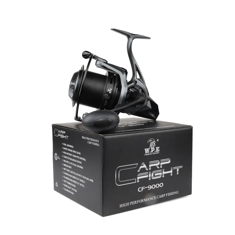 W.P.E CF 9000/9000T 4.4:1 9+1 BBs High Speed Metal Spool Spinning Reel Carp Fishing Tackles Fishing Wheel