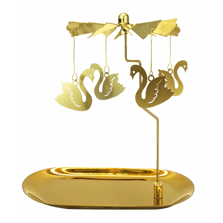 Spinning Candle Carousel Angel Windmill Christmas Rotary Tealight Holder