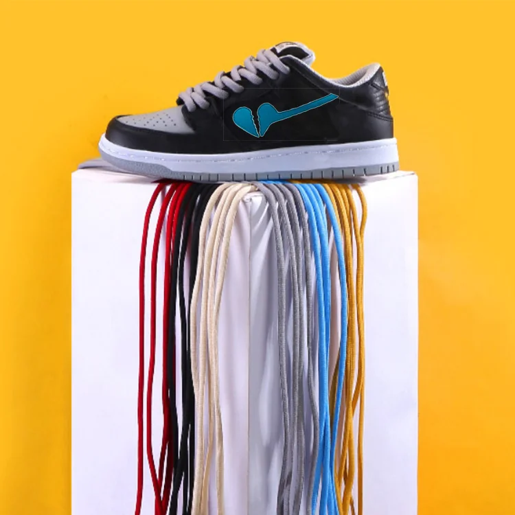 Custom Various Colors Printing Logo Shoe Laces Basketball Sb Dunkes Polyester Flat Shoelaces