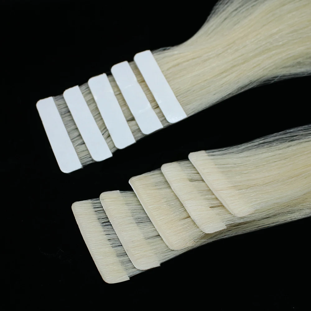 Invisible 100% remy hair straight russian virgin double drawn natural Injection tape in human hair