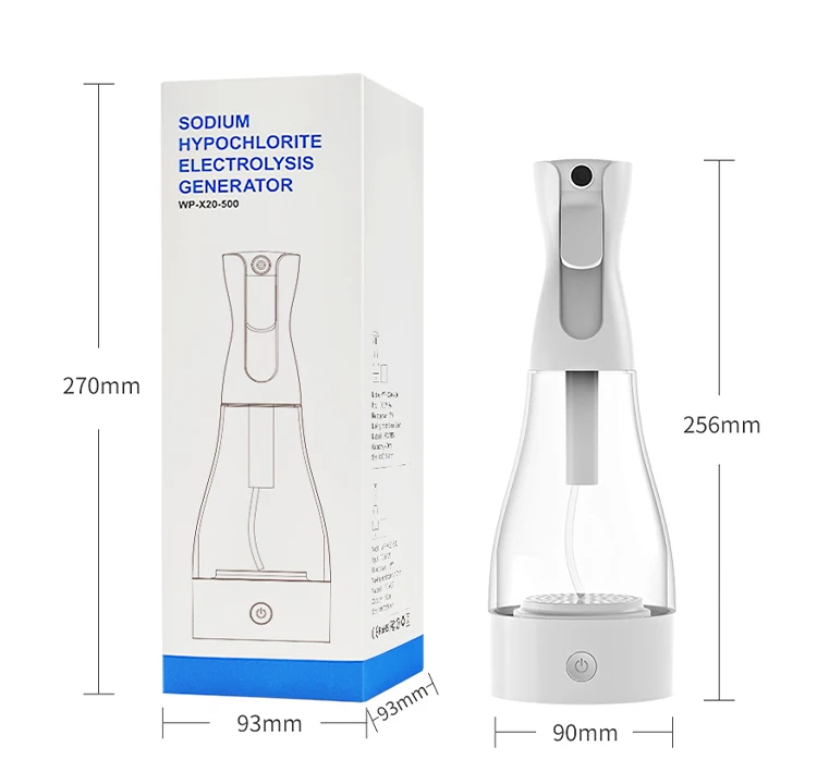 Large Capacity 500ml Sodium Hypochlorite Generator for Home Cleaning and Disinfection Personal Cleaning Feature Stocked