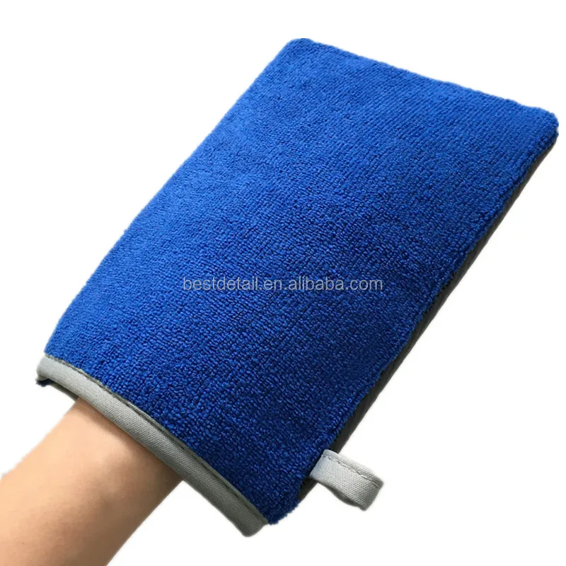 Car Care Blue Surface Paint Cleansing Microfiber Auto Detailing Wash Clay Bar Car Clay Mitt in box