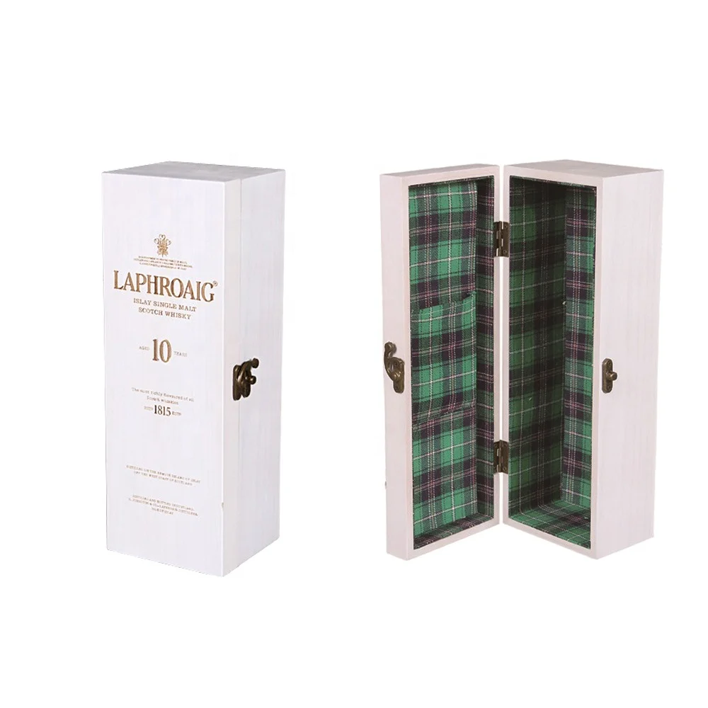 Custom factory white color wooden square wine box wooden rectangular packaging wine box gift wooden wine bottle box