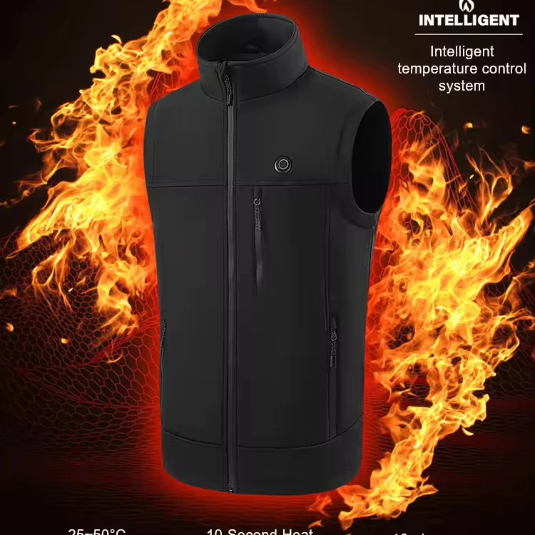 Wholesales Winter and outdoor 3 level temperature heated body warmer sleeveless vest usb heated vest for men