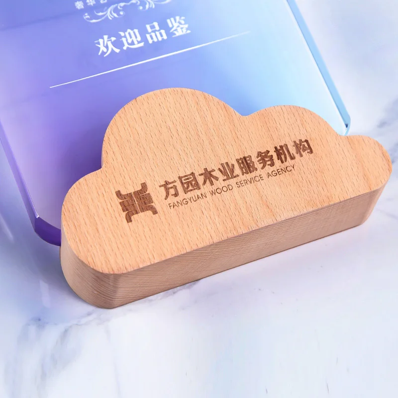 crystal logo custom crystal trophy Desk decoration The sitting room place award trophy Solid wood trophy glass award