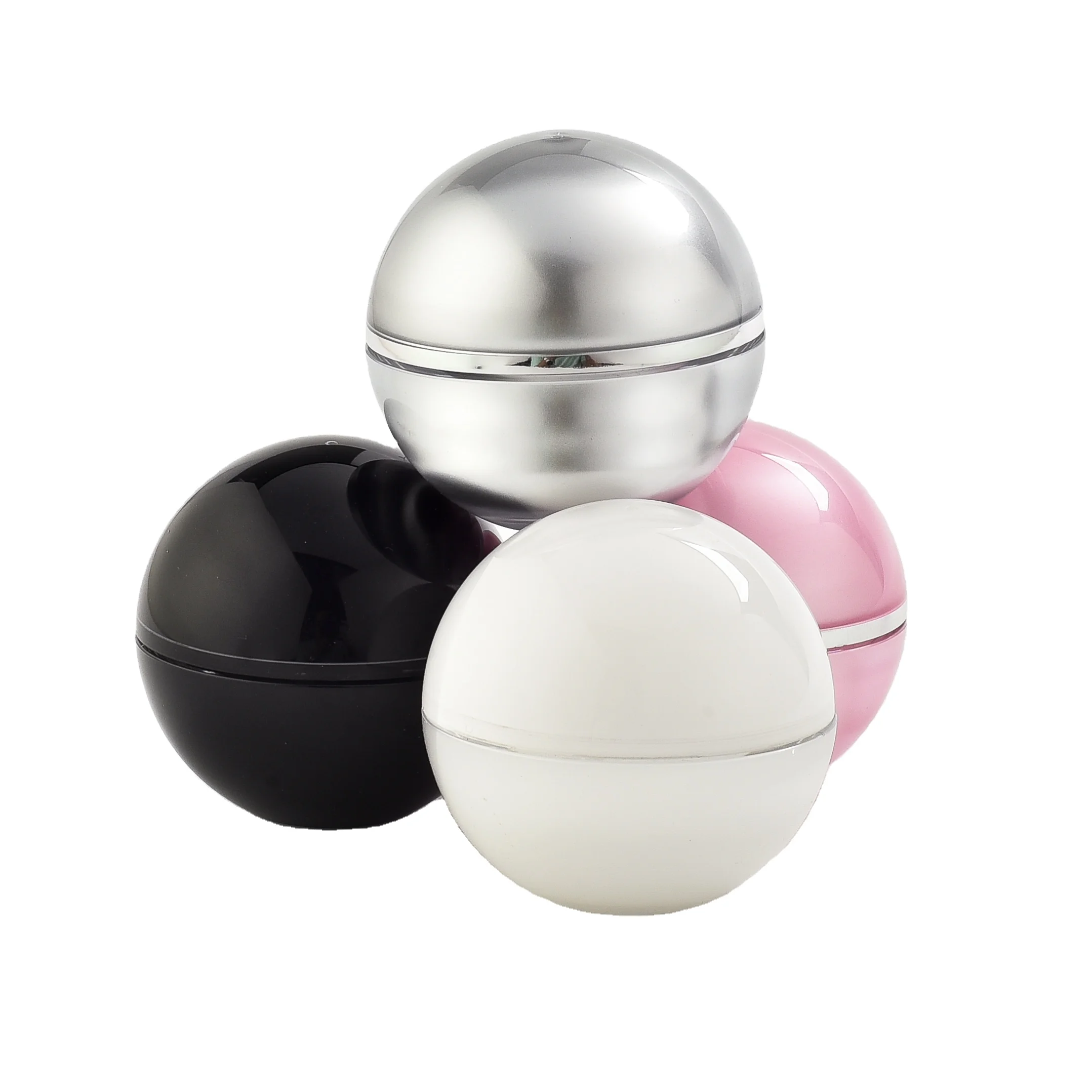 Matt black acrylic round ball jars 15g 30g 50g 100g eye cream lip scrub container jars plastic cosmetic cream jar
