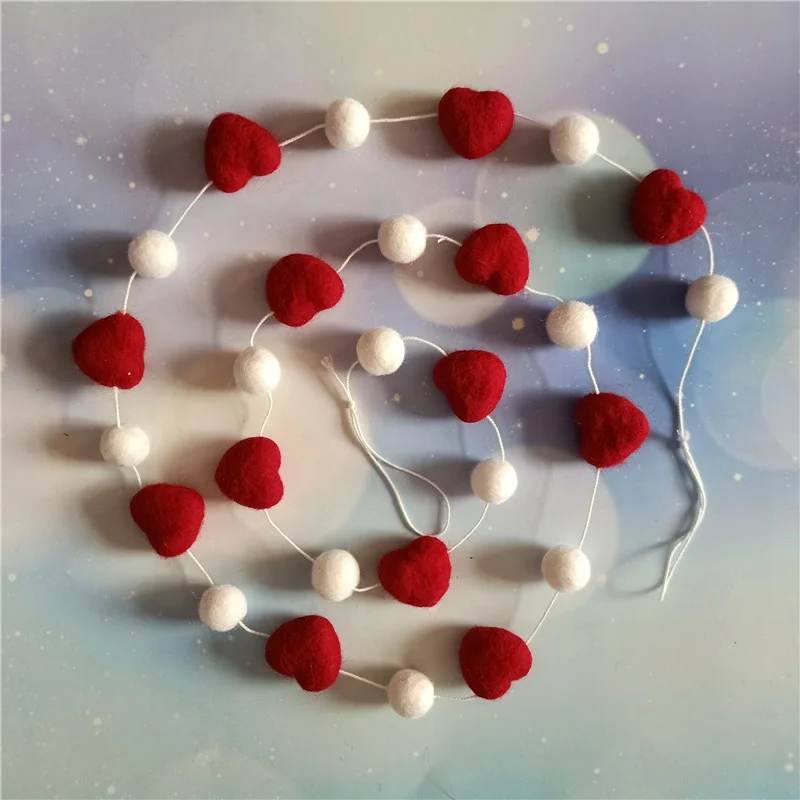 
Amazon top seller 2020 Felt Ball Garlands christmas wool felt ball garland 