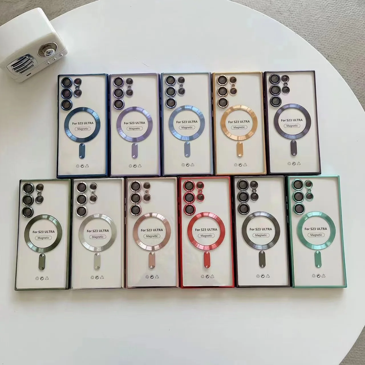 For S23Ultra S23Plus 2023 NEW Luxury For Magesafe Magnetic Charging Case for iPhone14 13 12 11 Pro Plating Shockproof Soft Cover