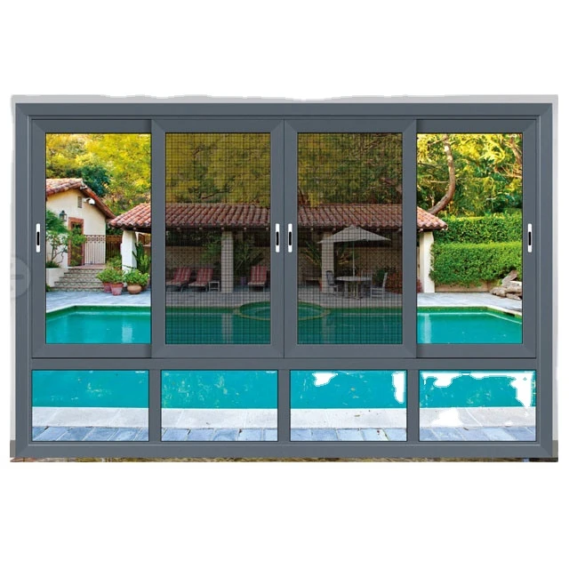 Aluminium Door and Windows Black Color Finish Hurricane Impact  Sliding Window Aluminium Casement Window for Home Design